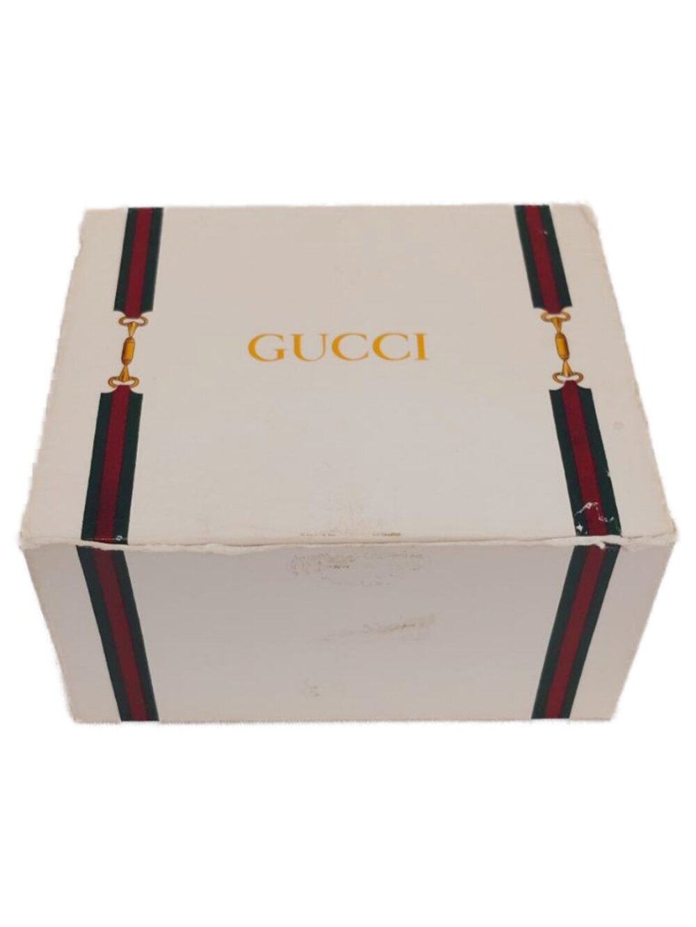 Vintage 1980s Gucci Box with Belt Bridle Logo & Sticker with GG Logo